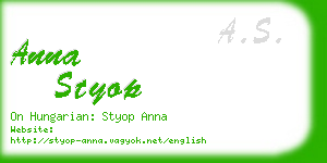 anna styop business card